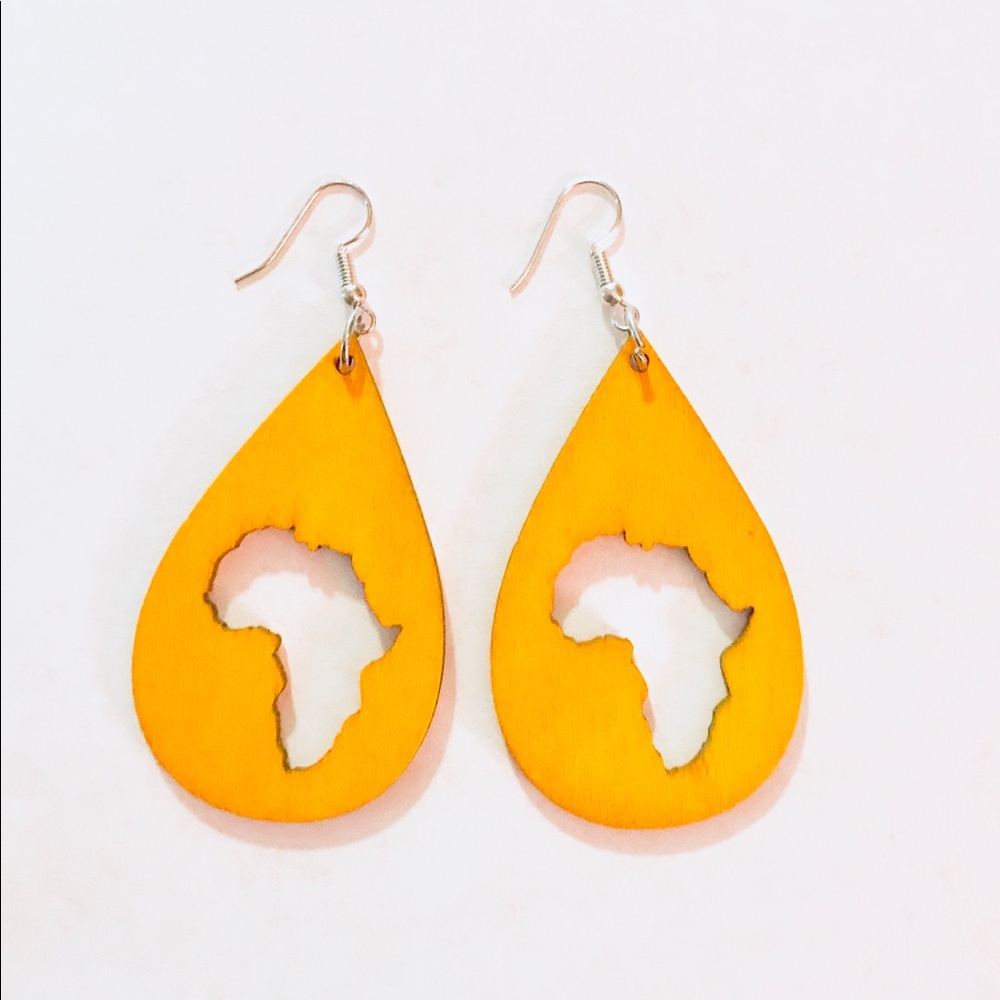 Wooden Africa Earrings